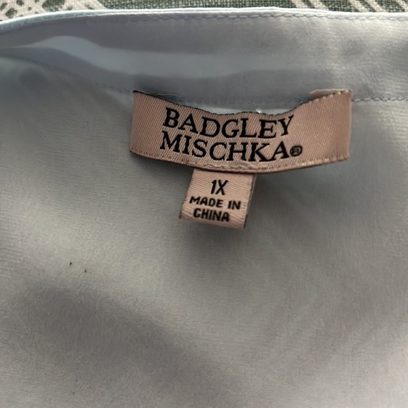 Badgley Mischka Hombre Short Sleeve Silk Tunic Size 1X - Picture 5 of 6